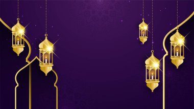 Arap süsleme desenli ve lüks mandala fener dekoratifli İslam ramazanı arkaplanı. İslam tebrik kartı, bayram şablonu, hac, davetiye, kutlama, prim çerçevesi ve cami için tasarlandı.
