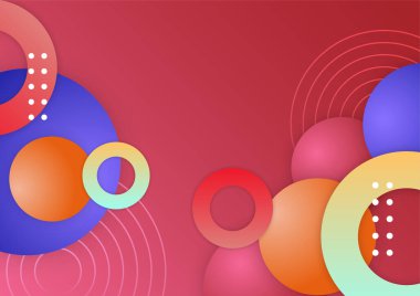 Renkli geometrik şekilli teknoloji arka plan tasarımı. Soyut geometrik vektör arkaplanı