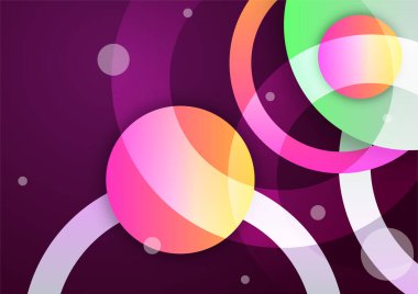 Renkli geometrik şekilli teknoloji arka plan tasarımı. Soyut geometrik vektör arkaplanı