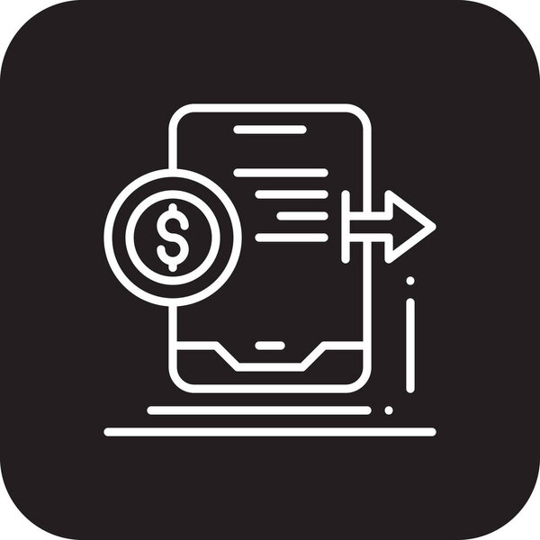 Mobile Banking Finance and economy icon with black filled line style. finance, payment, mobile, bank, phone, online, pay. Vector illustration