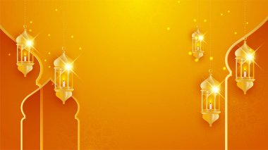 Arap süsleme desenli ve lüks mandala fener dekoratifli İslam ramazanı arkaplanı. İslam tebrik kartı, bayram şablonu, hac, davetiye, kutlama, prim çerçevesi ve cami için tasarlandı.