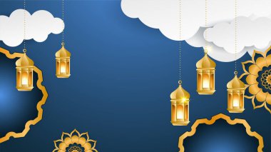 Arap süsleme desenli ve lüks mandala fener dekoratifli İslam ramazanı arkaplanı. İslam tebrik kartı, bayram şablonu, hac, davetiye, kutlama, prim çerçevesi ve cami için tasarlandı.