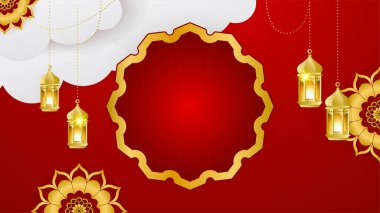 Arap süsleme desenli ve lüks mandala fener dekoratifli İslam ramazanı arkaplanı. İslam tebrik kartı, bayram şablonu, hac, davetiye, kutlama, prim çerçevesi ve cami için tasarlandı.