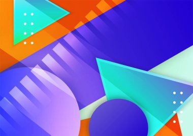 Soyut modern arkaplan gradyan rengi. Geometrik şekilli yeşil pembe turuncu ve mavi gradyan..