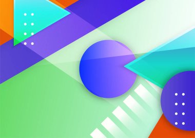 Soyut modern arkaplan gradyan rengi. Geometrik şekilli yeşil pembe turuncu ve mavi gradyan..