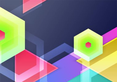 Soyut modern arkaplan gradyan rengi. Geometrik şekilli yeşil pembe turuncu ve mavi gradyan..