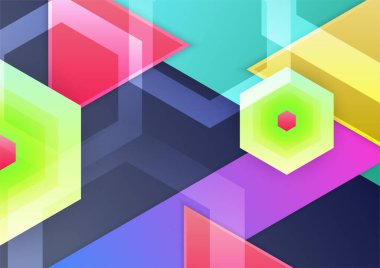 Soyut modern arkaplan gradyan rengi. Geometrik şekilli yeşil pembe turuncu ve mavi gradyan..