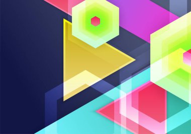 Soyut modern arkaplan gradyan rengi. Geometrik şekilli yeşil pembe turuncu ve mavi gradyan..