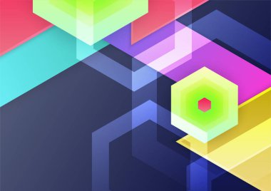 Soyut modern arkaplan gradyan rengi. Geometrik şekilli yeşil pembe turuncu ve mavi gradyan..