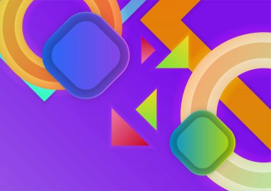 Soyut modern arkaplan gradyan rengi. Geometrik şekilli yeşil pembe turuncu ve mavi gradyan..