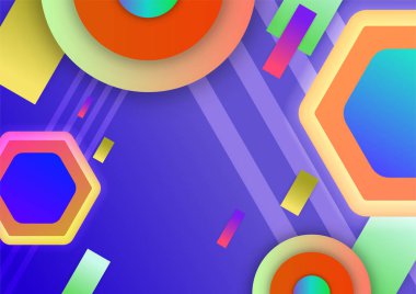 Soyut modern arkaplan gradyan rengi. Geometrik şekilli yeşil pembe turuncu ve mavi gradyan..