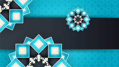 Arap süsleme desenli ve lüks mandala fener dekoratifli İslam ramazanı arkaplanı. İslam tebrik kartı, bayram şablonu, hac, davetiye, kutlama, prim çerçevesi ve cami için tasarlandı.