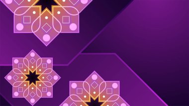 Arap süsleme desenli ve lüks mandala fener dekoratifli İslam ramazanı arkaplanı. İslam tebrik kartı, bayram şablonu, hac, davetiye, kutlama, prim çerçevesi ve cami için tasarlandı.