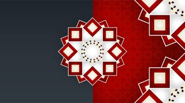 Arap süsleme desenli ve lüks mandala fener dekoratifli İslam ramazanı arkaplanı. İslam tebrik kartı, bayram şablonu, hac, davetiye, kutlama, prim çerçevesi ve cami için tasarlandı.