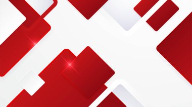 Soyut kırmızı ve beyaz geometrik şekiller arka plan. Vektör soyut grafik tasarım sancak deseni sunum arkaplan şablonu.