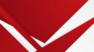 Soyut kırmızı ve beyaz geometrik şekiller arka plan. Vektör soyut grafik tasarım sancak deseni sunum arkaplan şablonu.