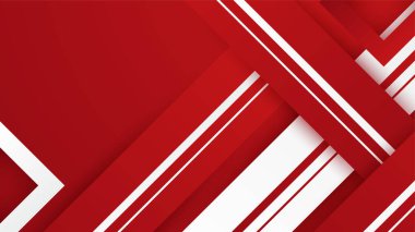 Soyut kırmızı ve beyaz geometrik şekiller arka plan. Vektör soyut grafik tasarım sancak deseni sunum arkaplan şablonu.