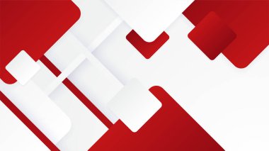 Soyut kırmızı ve beyaz geometrik şekiller arka plan. Vektör soyut grafik tasarım sancak deseni sunum arkaplan şablonu.
