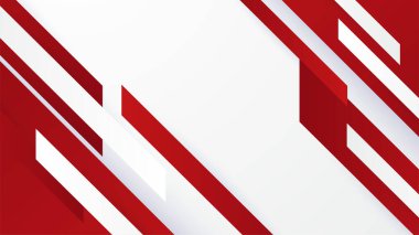 Soyut kırmızı ve beyaz geometrik şekiller arka plan. Vektör soyut grafik tasarım sancak deseni sunum arkaplan şablonu.