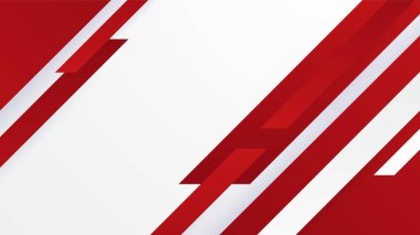Soyut kırmızı ve beyaz geometrik şekiller arka plan. Vektör soyut grafik tasarım sancak deseni sunum arkaplan şablonu.