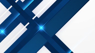 Mavi ve beyaz geometrik şekiller soyut modern teknoloji arka plan tasarımı. Vektör soyut grafik sunum tasarım sancak şablonu arka plan şablonu.