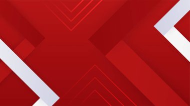Modern kırmızı ve beyaz geometrik şekiller soyut arkaplan geometri parlaklığı ve sunum tasarımı için katman element vektörü. İş dünyası, şirket, kurum, parti, şenlik, seminer ve görüşmeler için uygun