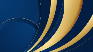 Altın çizgili ve altın parıltılı lüks mavi arka plan