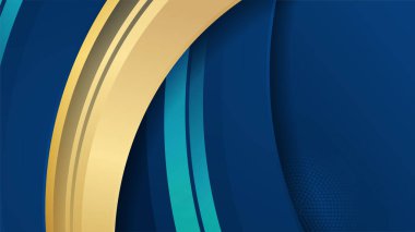 Altın çizgili ve altın parıltılı lüks mavi arka plan