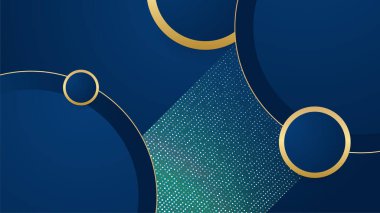 Altın çizgili ve altın parıltılı lüks mavi arka plan