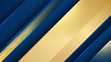 Altın çizgili ve altın parıltılı lüks mavi arka plan