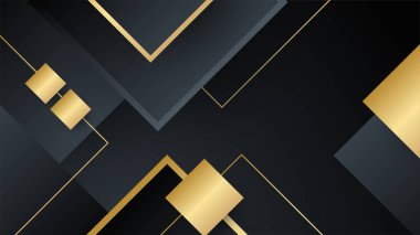 Sunum arkaplanı, yıllık rapor kapağı, web başlığı için modern kurumsal tasarım içeren siyah altın arkaplan