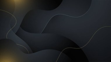 Sunum arkaplanı, yıllık rapor kapağı, web başlığı için modern kurumsal tasarım içeren siyah altın arkaplan
