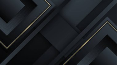 Sunum arkaplanı, yıllık rapor kapağı, web başlığı için modern kurumsal tasarım içeren siyah altın arkaplan