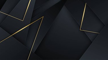 Sunum arkaplanı, yıllık rapor kapağı, web başlığı için modern kurumsal tasarım içeren siyah altın arkaplan