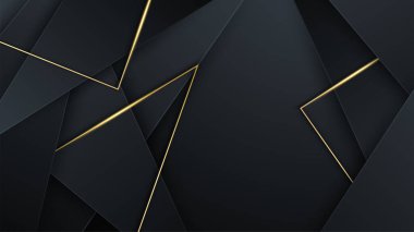 Sunum arkaplanı, yıllık rapor kapağı, web başlığı için modern kurumsal tasarım içeren siyah altın arkaplan