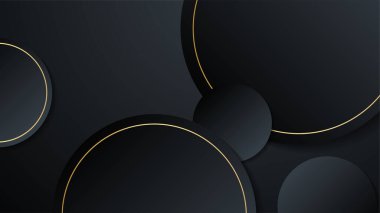 Sunum arkaplanı, yıllık rapor kapağı, web başlığı için modern kurumsal tasarım içeren siyah altın arkaplan