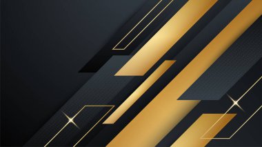 Sunum arkaplanı, yıllık rapor kapağı, web başlığı için modern kurumsal tasarım içeren siyah altın arkaplan