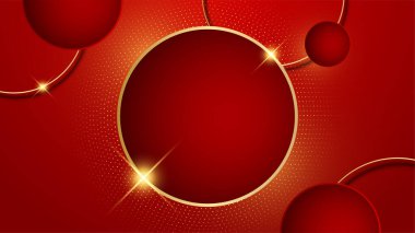 Soyut kırmızı ve altın arkaplan