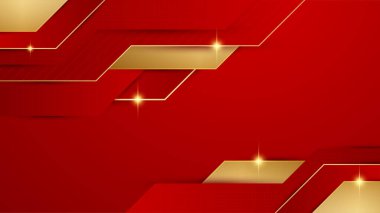 Soyut kırmızı ve altın arkaplan