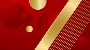 Kırmızı zemin üzerinde altın ışık halkaları