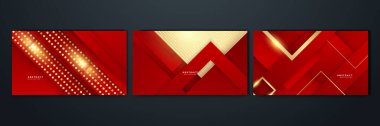 Soyut kırmızı ve altın rengi lüks arka plan