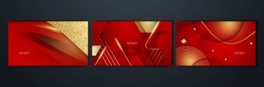 Soyut kırmızı ve altın rengi lüks arka plan