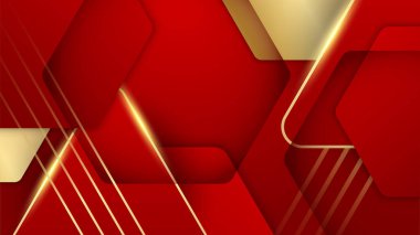 Soyut kırmızı ve altın rengi lüks arka plan