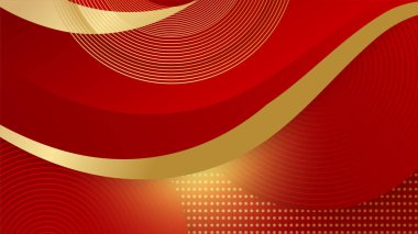Soyut kırmızı ve altın rengi lüks arka plan
