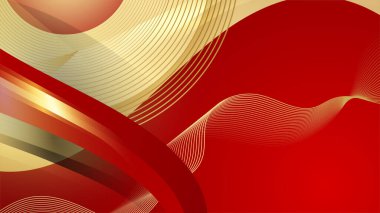 Soyut kırmızı ve altın rengi lüks arka plan