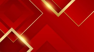 Soyut kırmızı ve altın rengi lüks arka plan