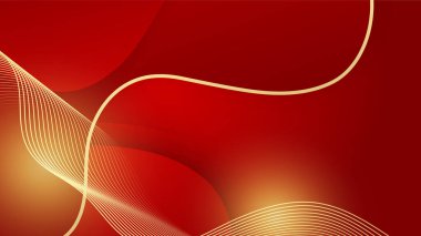 Soyut kırmızı ve altın rengi lüks arka plan