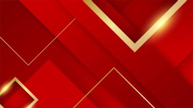 Soyut kırmızı ve altın rengi lüks arka plan