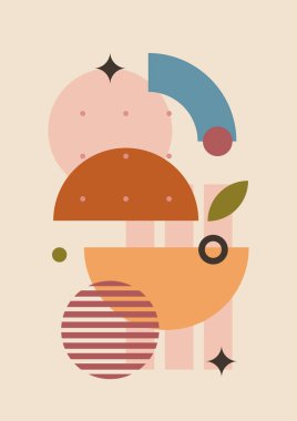 Vector illustration. Abstract poster set. Contemporary backgrounds. Mid century wall decor. Design elements for book cover, page template, print, card, brochure, magazine, poster. 60s, 70s graphic.