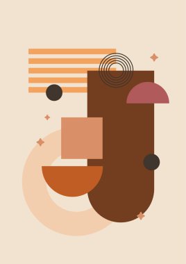 Vector illustration. Abstract poster set. Contemporary backgrounds. Mid century wall decor. Design elements for book cover, page template, print, card, brochure, magazine, poster. 60s, 70s graphic.